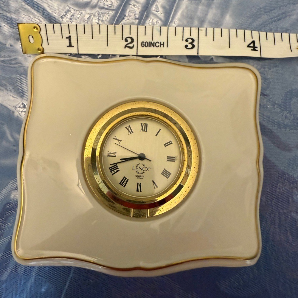Lenox Ivory and Gold Accent Clock
