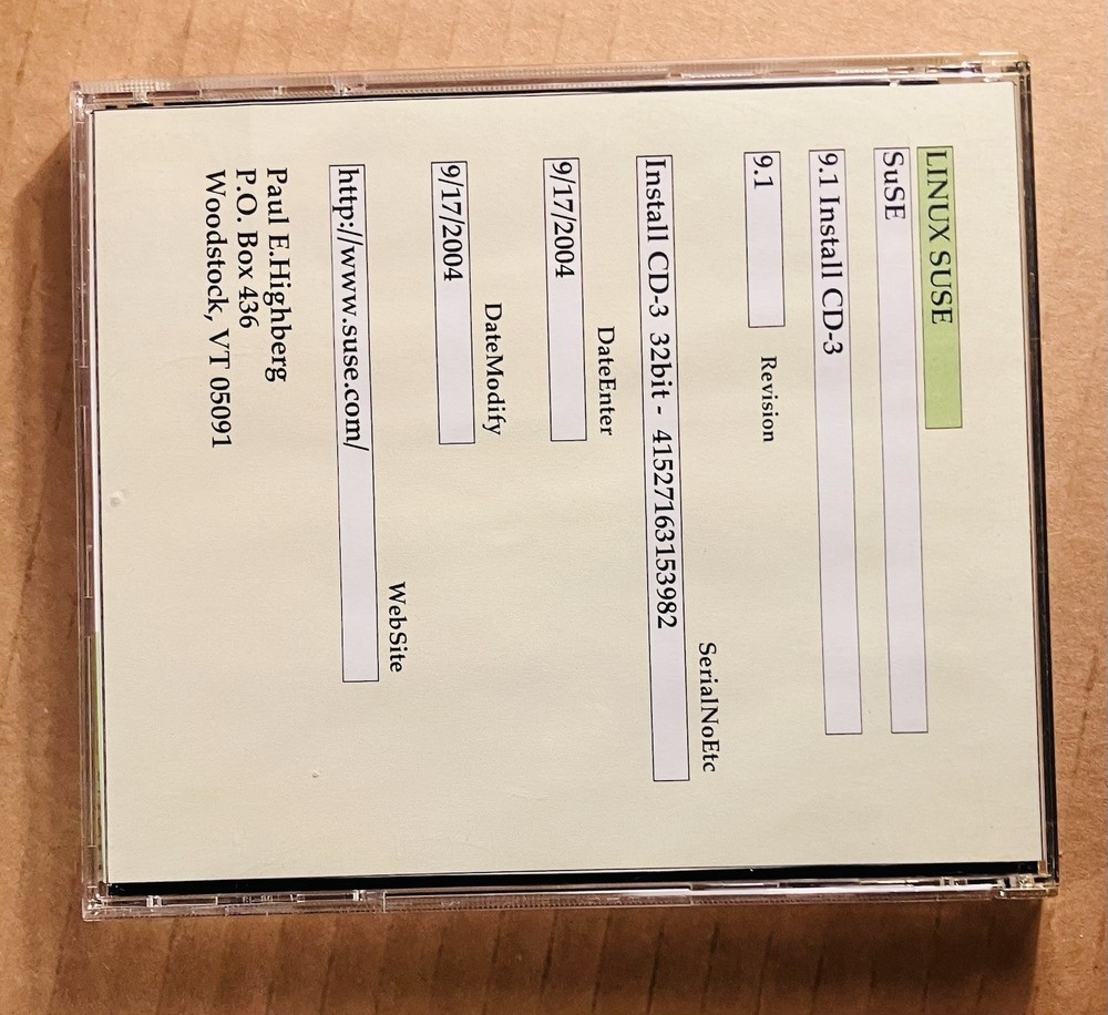 SUSE Linux Professional 9.1 Complete (5-Disc) Vintage OS Software Set, Excellent