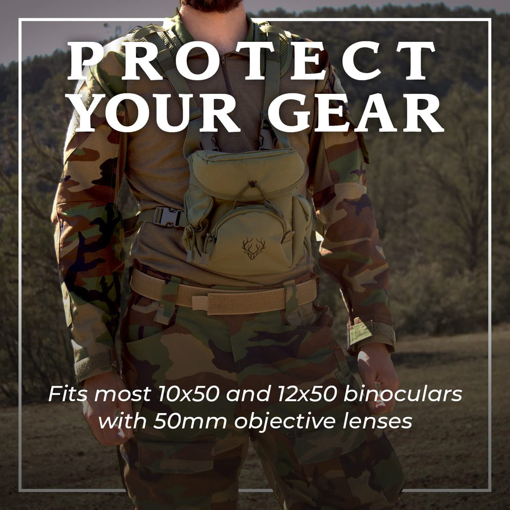 Binocular Harness Chest Pack - Lightweight Bino Harness with Rangefinder Pouch,
