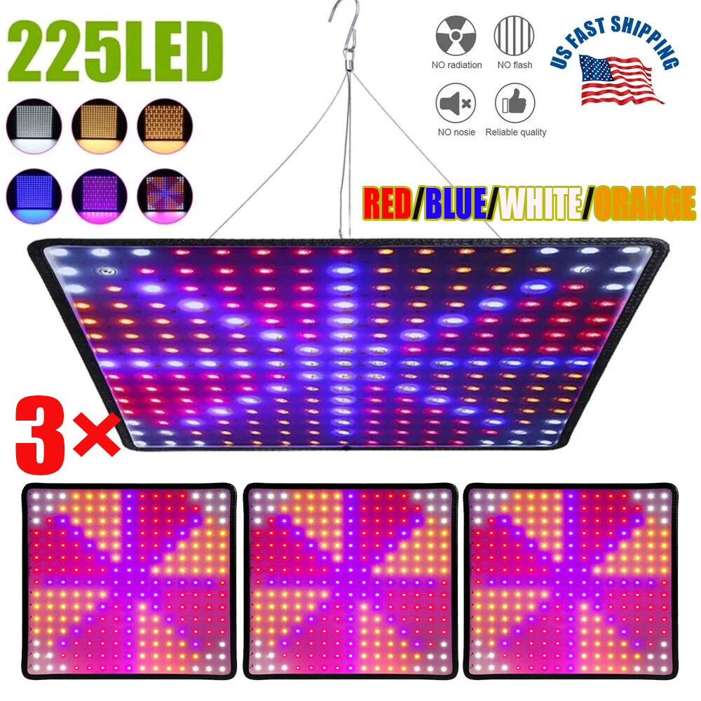 3 Pack 8500W LED Grow Light Panel Full Spectrum Lamp