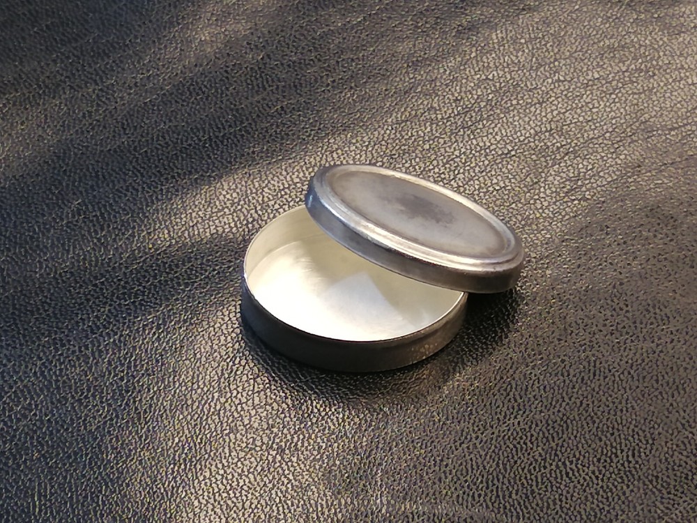 Vintage Silver 800 Pill Case Box - Simple Decorative Pattern, 7.88g