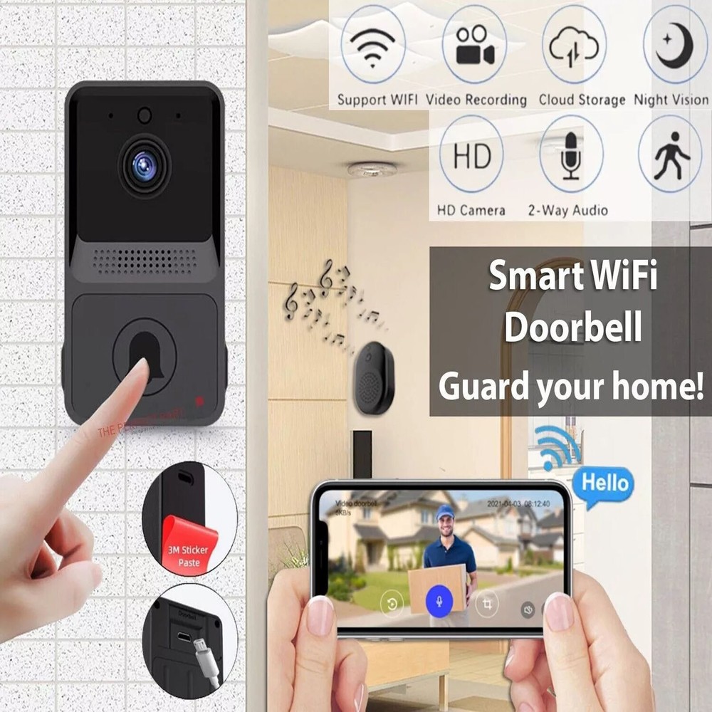 Wireless Security Smart WiFi Doorbell Intercom Video Camera Door Ring Bell Chime