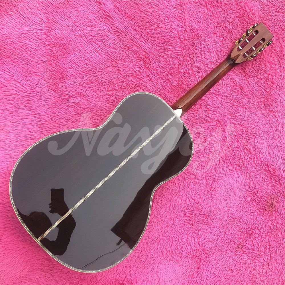 39" Solid Cedar OOO Type Acoustic Guitar Abalone Inlays Ebony Fingerboard
