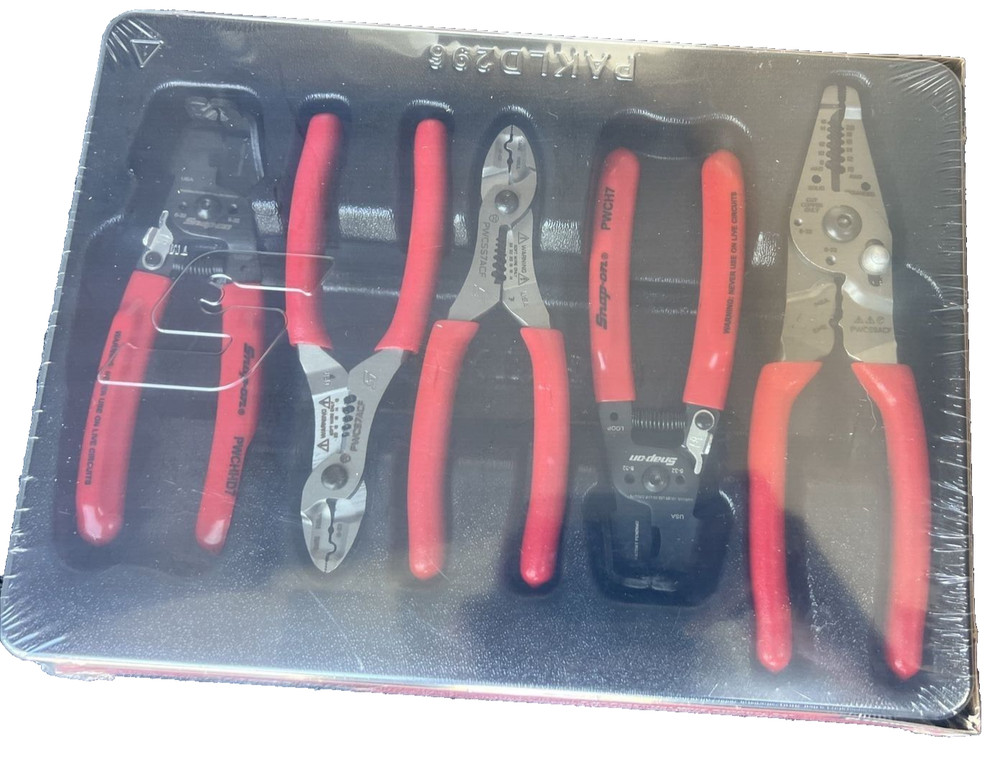 SNAP ON TOOLS USA PL5ESWIRESTRIP 5pc RED Essential Wire Stripper Set NEW +