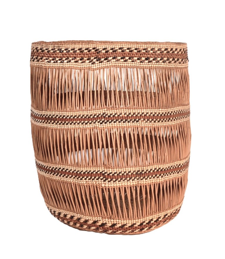 Hupa Open Work Basket Mid/Late 20th Century Size 8.625" H x 7.625" x 6.75" D