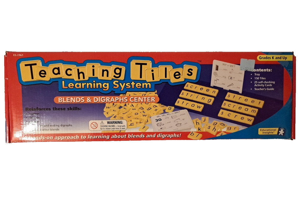 Teaching Tiles Learning Systems Blends and Digraphs Center Homeschool Reading