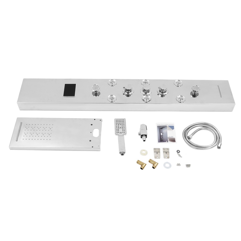White Shower Panel With Waterfall / Rainfall Overhead Shower+Handheld Shower NEW