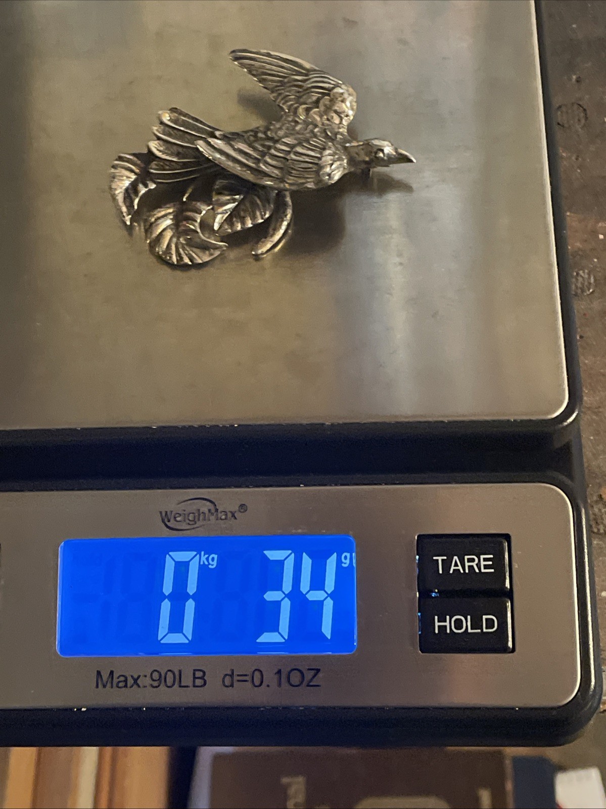 Beautiful Sterling Silver Bird Dove of Peace Figural Pin Brooch Heavy Large