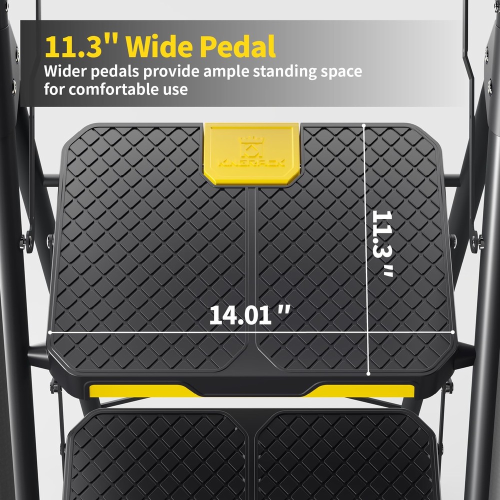 KINGRACK 5 Step Ladder with Tool Platform, Folding Step Stool with Handrails,...