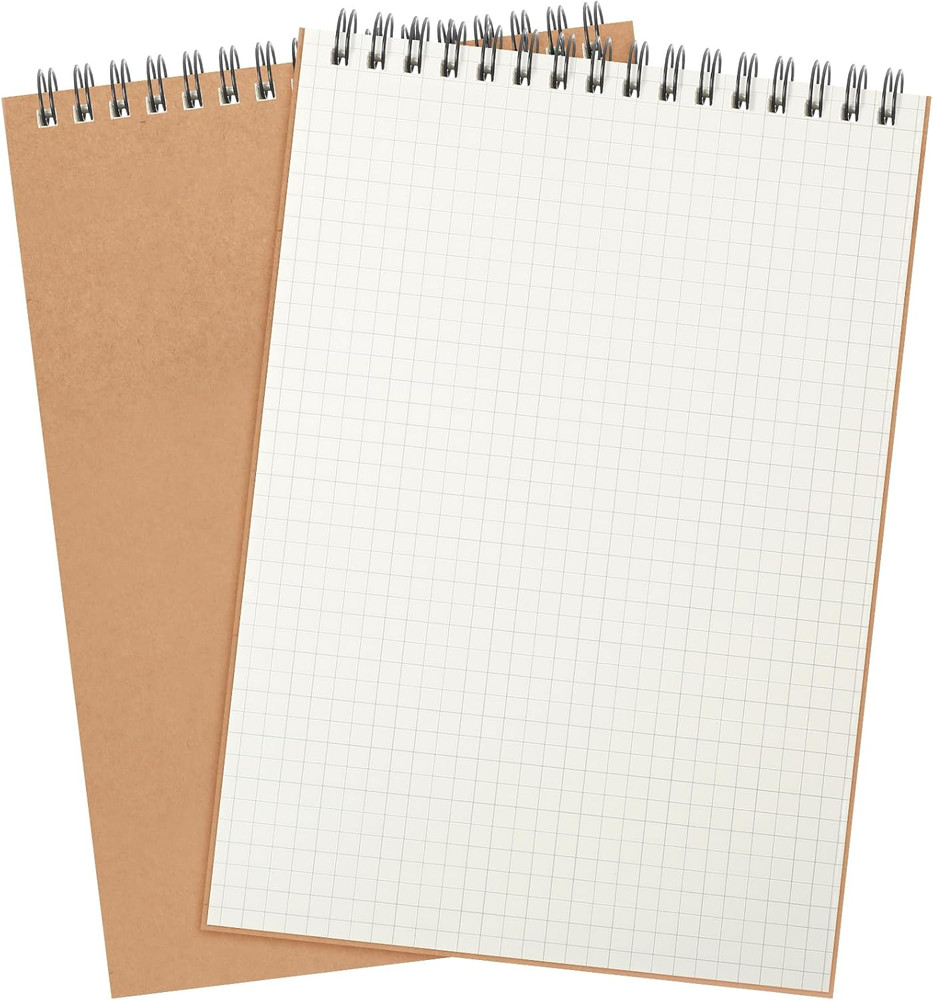 1 Pack Graph Paper Spiral Notepad A5 Top Wirebound Notepad Grid Notebook Steno P