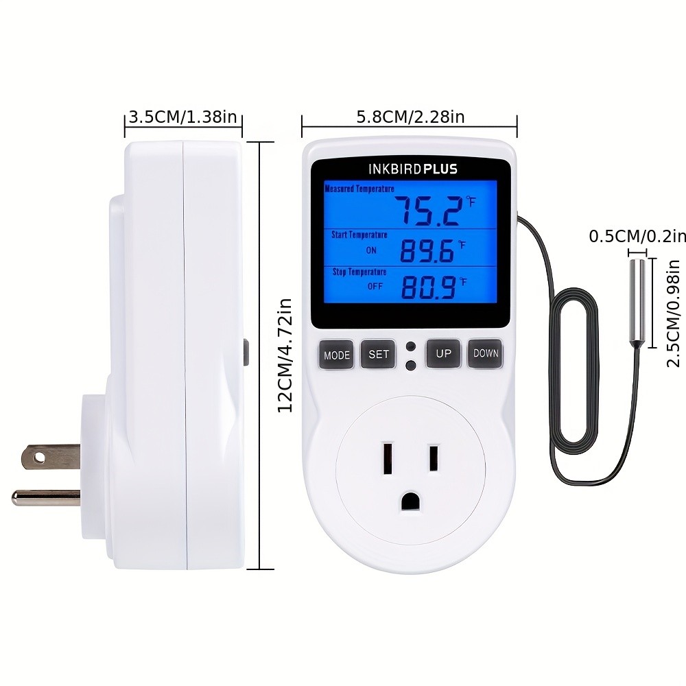 INKBIRDPLUS Temperature Control Socket with HD LCD Display and Timer