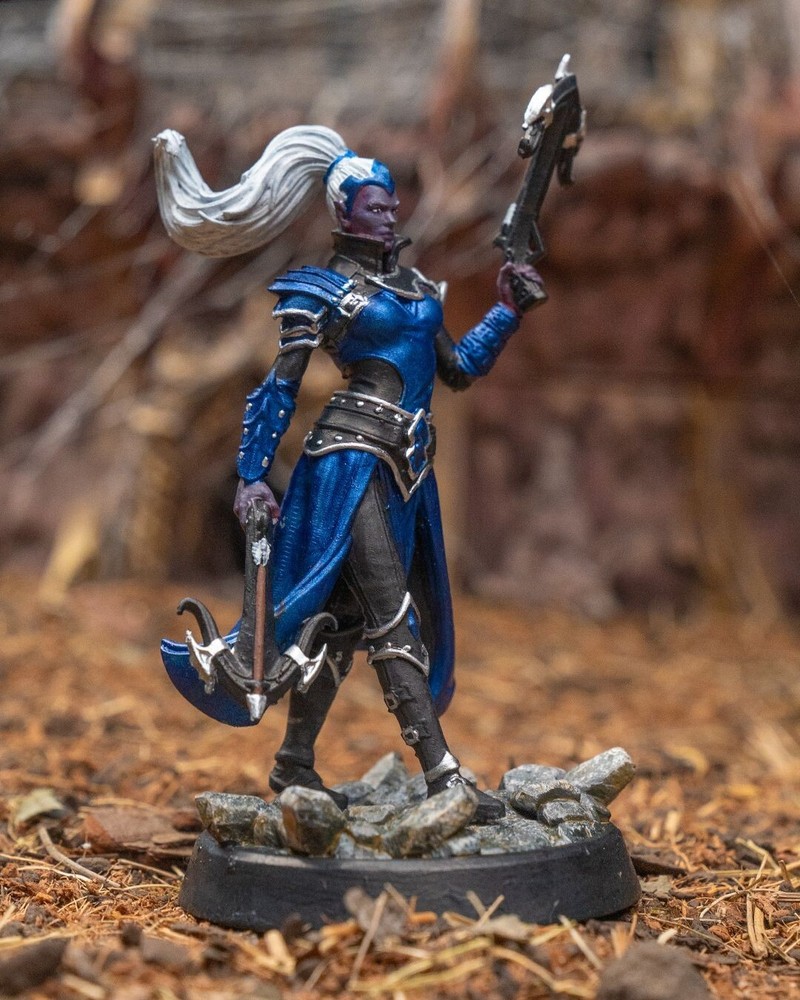 DnD Drow Fighter Livia Mini 32mm Scale TTRPG