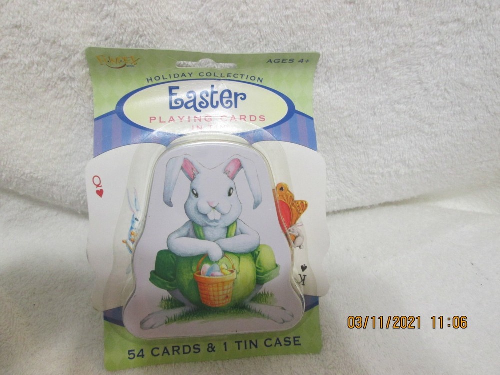 Easter Bunny Playing Cards In Easter Bunny Tin New