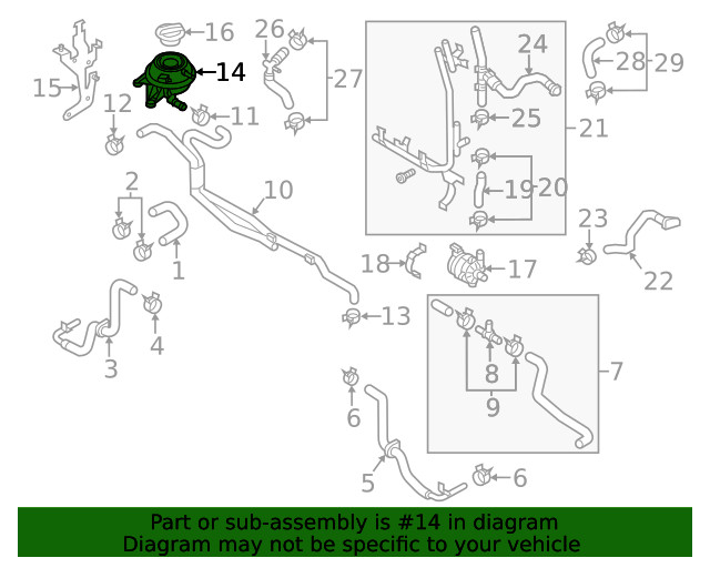 Genuine Volkswagen Reservoir Tank 8Z0-121-407-A