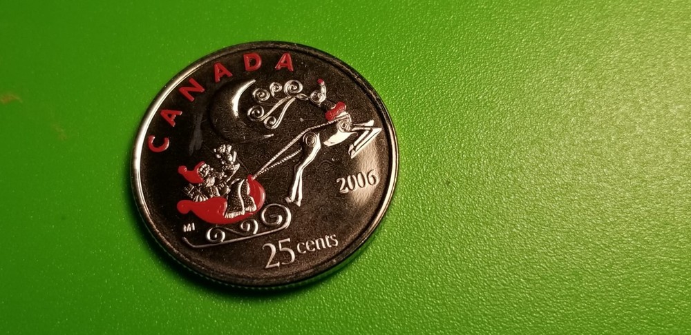 2006 Canada Day Coloured 25 Cent Coin.