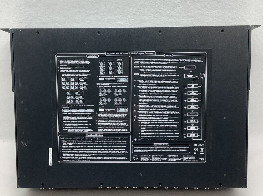 Extron MGP 464W Multi-Graphic Processor w/Rackmount Ears No Power Cord