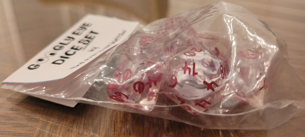 Googly Eye/clear Dice Set