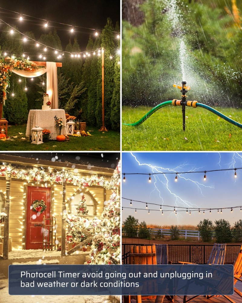 DEWENWILS Yard Stake Timer Dusk to Dawn, Weatherproof Countdown Light Timer,