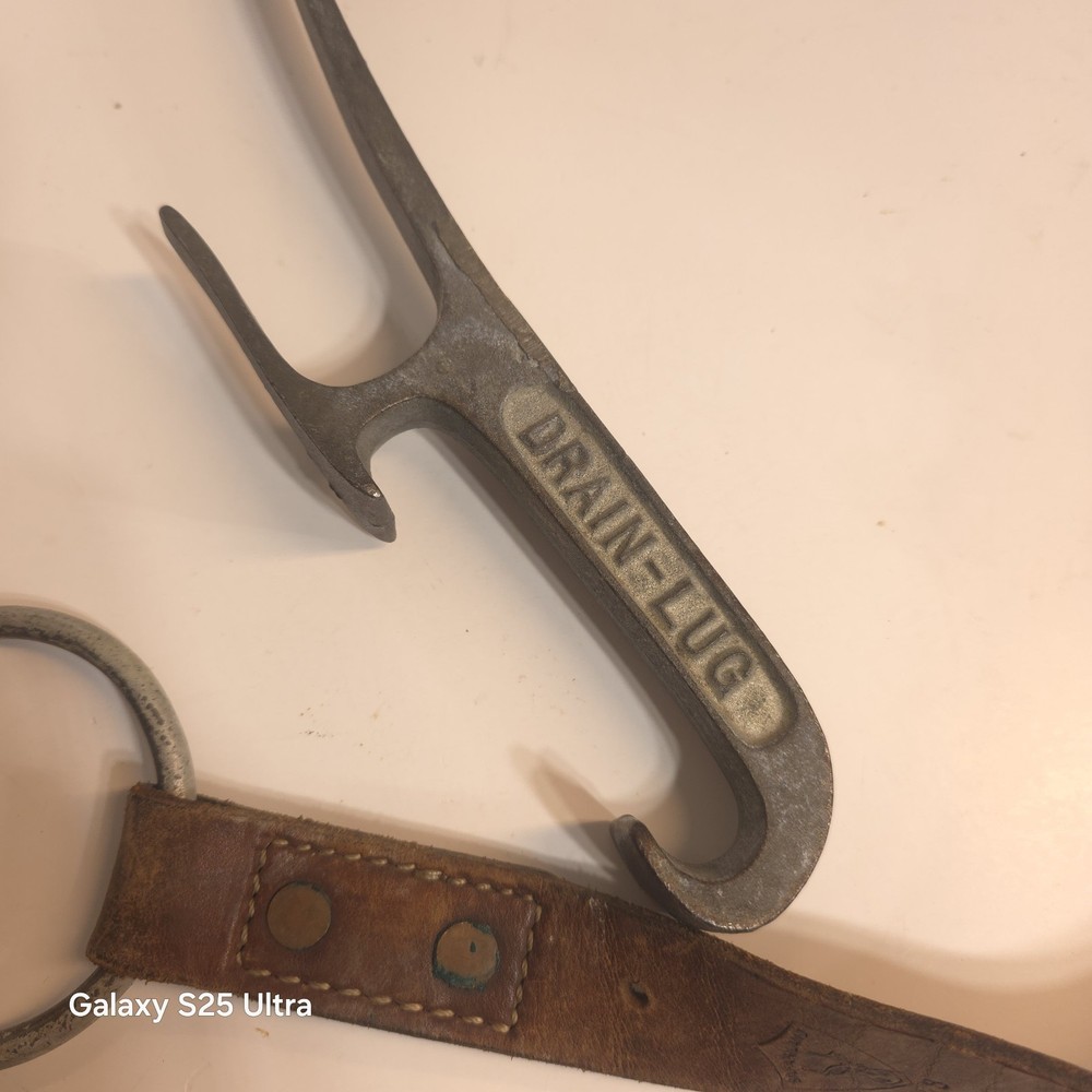 Vintage Fire Hydrant Adjustable Leather Strap Spanner Wrench S M Meyer Drain Lug