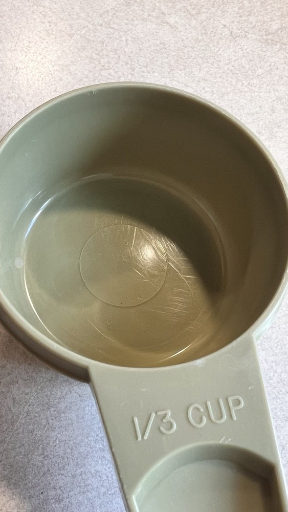 Vintage Tupperware GREEN Measuring Cup 1/3 CUP Replacement #765