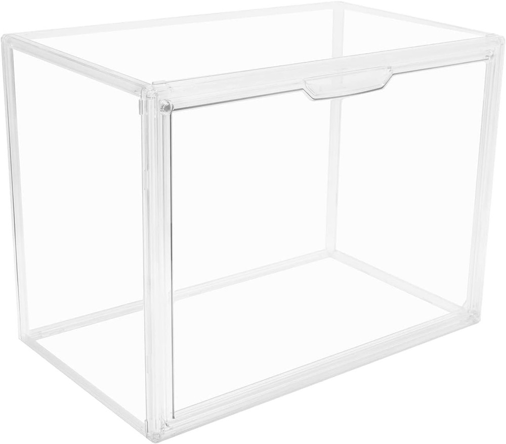 Clear Stackable Acrylic Storage Bins with Magnetic Lid - Dustproof & Elegant
