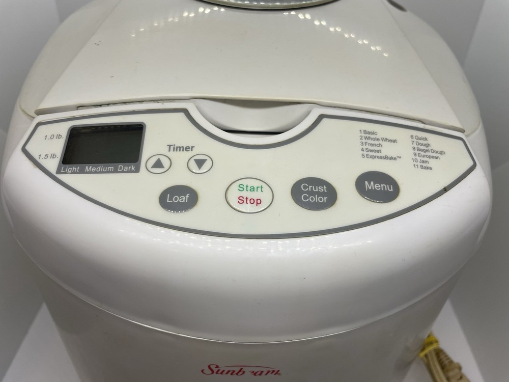 Sunbeam Bread Maker Machine Model # 5890 Makes 1-1.5 Lbs (Tested & Works) VGC