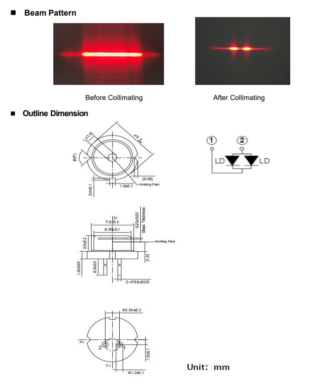 643nm 2700mW Red Multimode Laser Diode Linear
