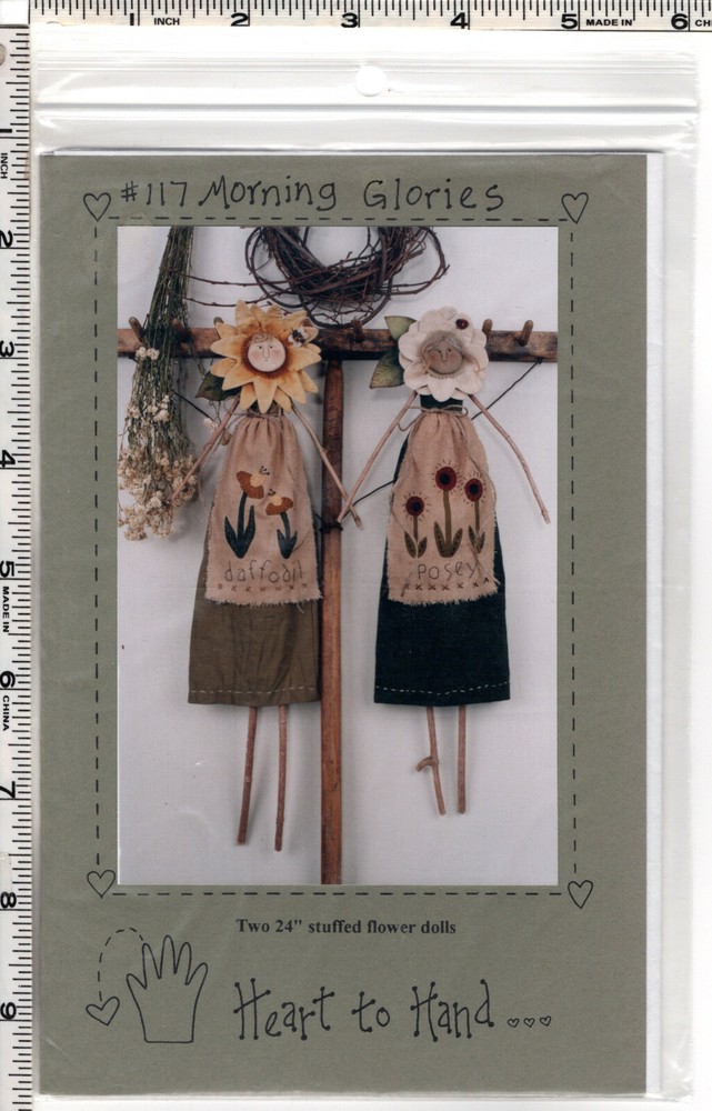 "Morning Glories" 24" ©1996 Heart to Hand Dollmaking Craft Pattern # 117