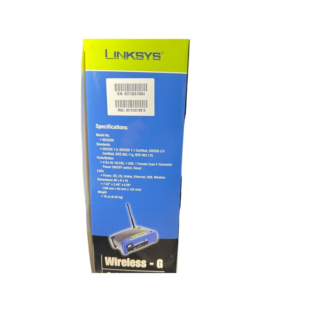 Linksys Wireless Cable Gateway WCG200 - Very Good Condition