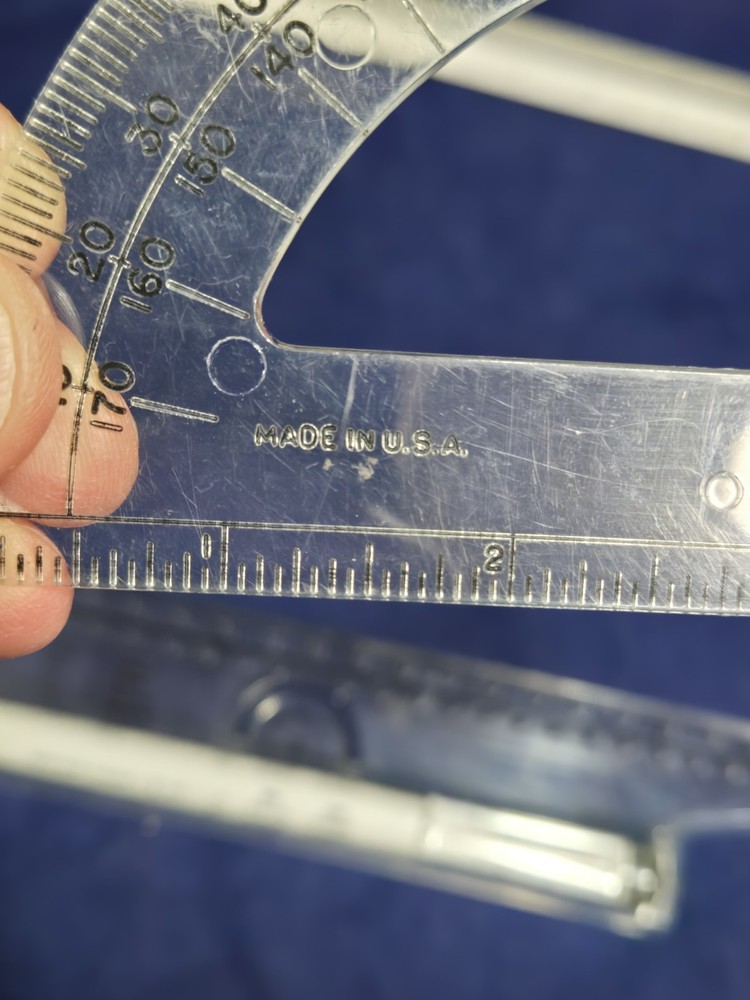 4 Piece Math Set, Measuring Devices, Sterling 3 Sided Ruler, Compass ~ A2104