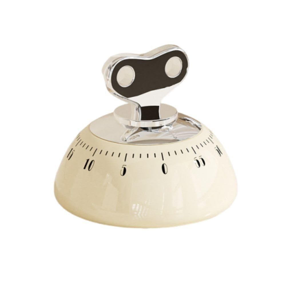 Retro Mechanical Kitchen Timer 60-Min Countdown Magnetic Wind-Up Loud Alarm