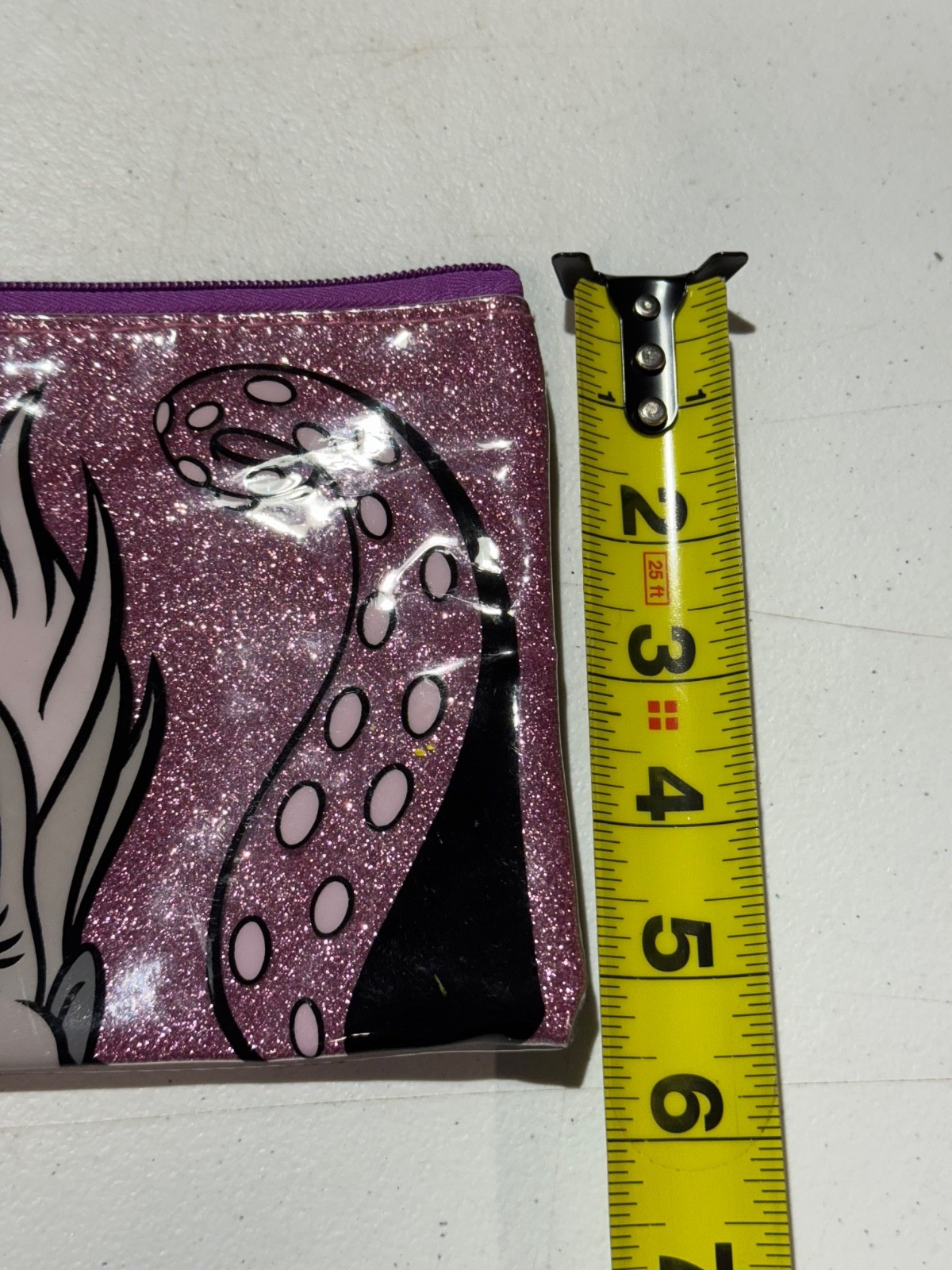 DISNEY'S THE LITTLE MERMAID VILLAINS URSULA COSMETIC MAKE UP BAG PURPLE GLITTER