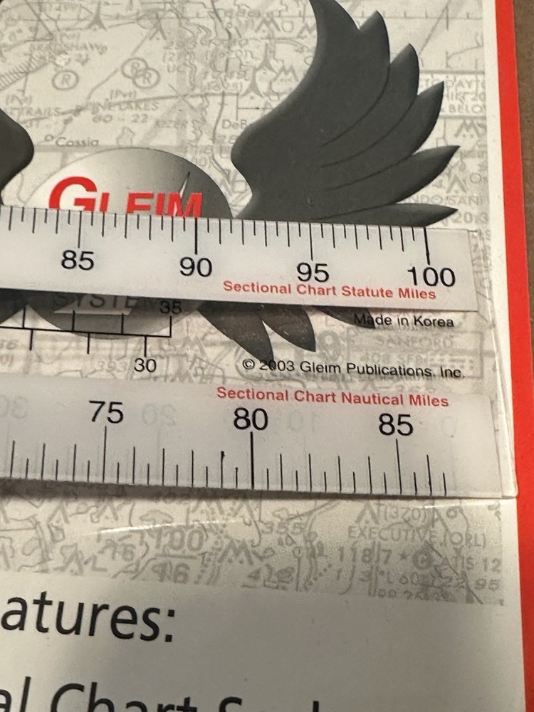 Gleim Navigational Plotter.Sectional/World AeronauticalTerminal Area Chart Scale