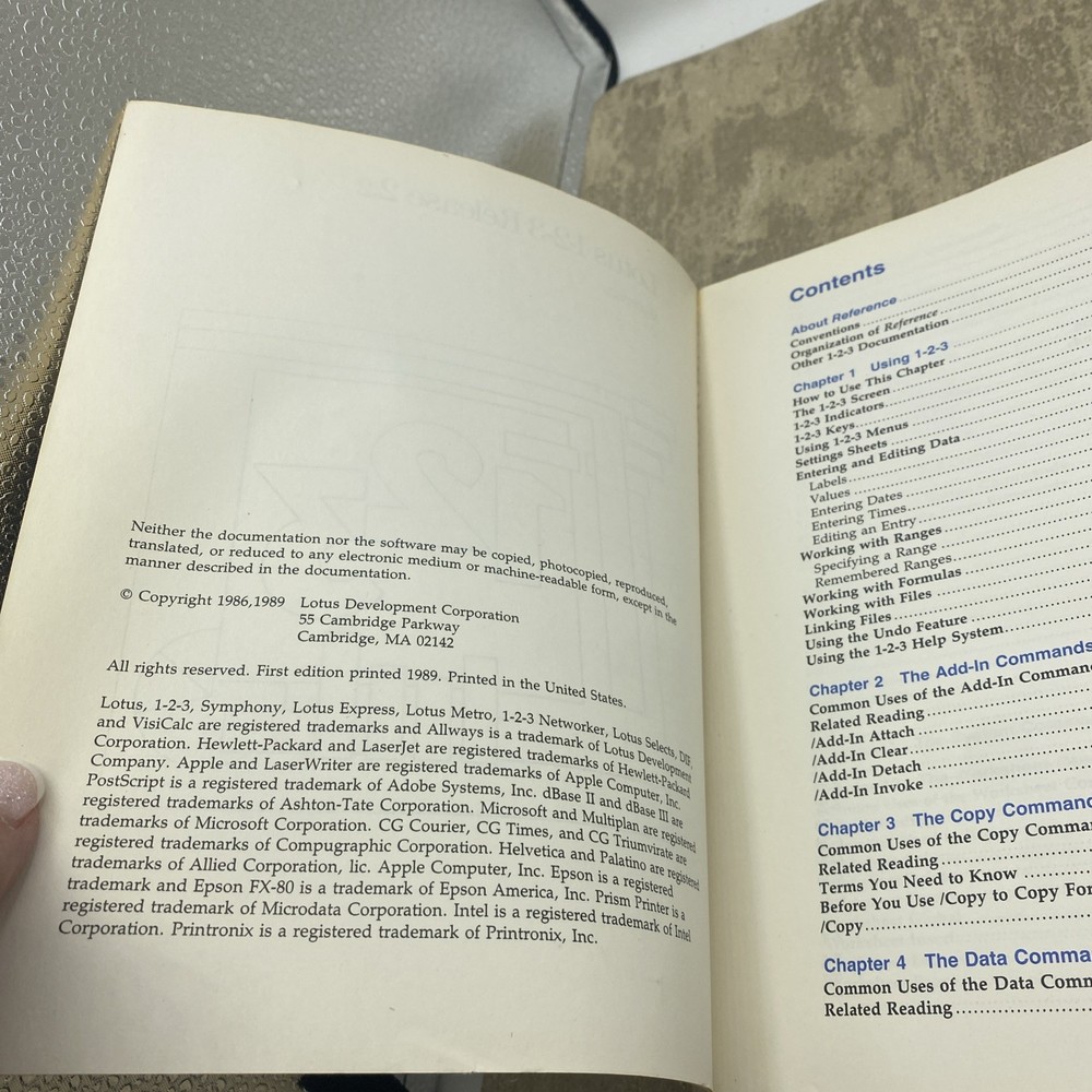 IBM LOTUS 123 RELEASE 2.2/ Reference—Manual Only