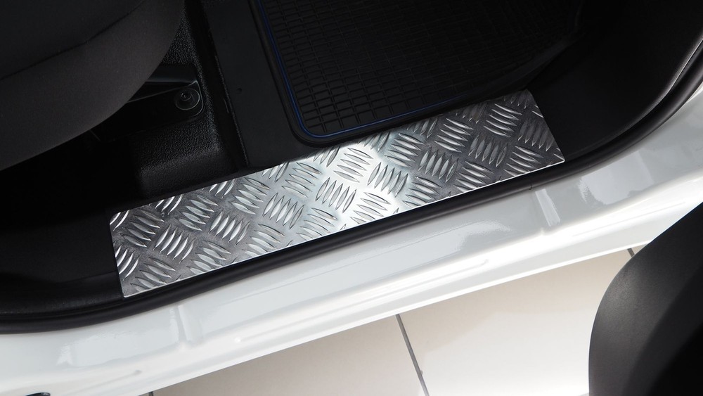 Front Interior Step Cover for Opel Combo D (X12) 2012-2018 Silver Striped