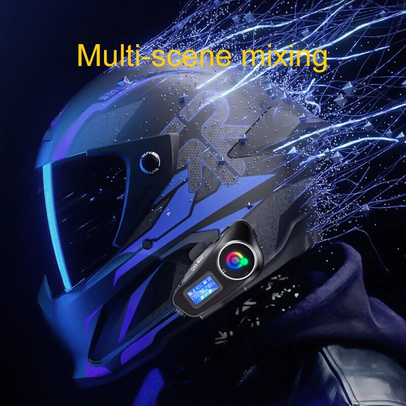 Q58MAX Motorcycle Helmet Mixing Intercom Helmet Bluetooth Headset LCD Display