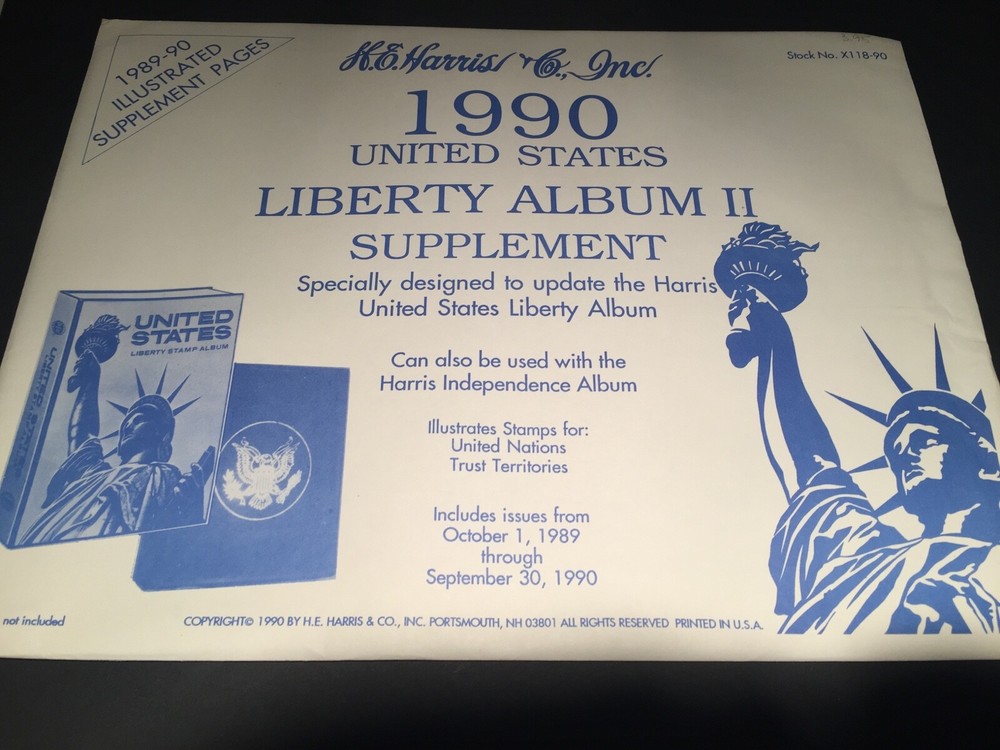 1990 H E Harris Liberty Series ll Stamp Album Supplement New and Sealed Pages
