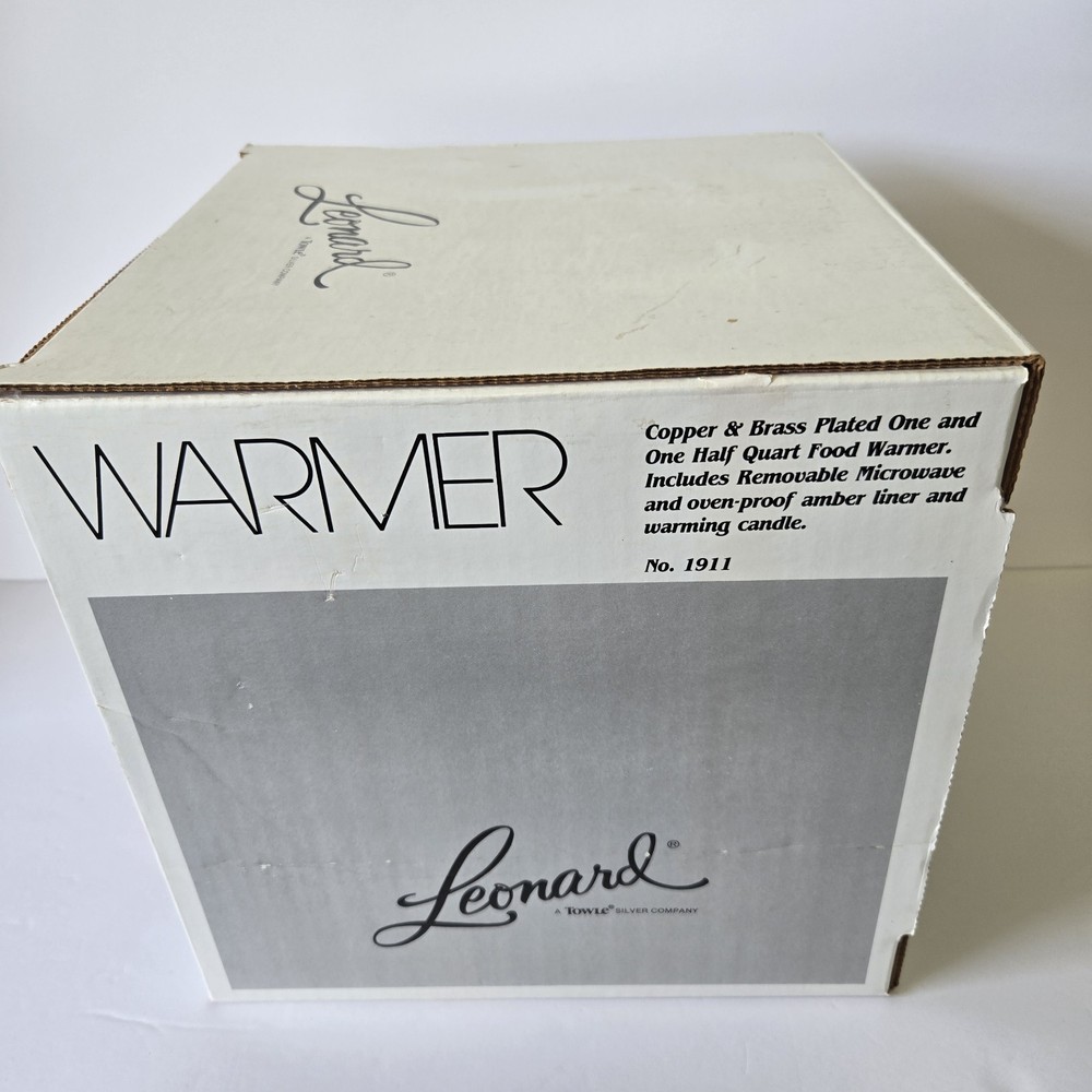 VTG Leonard TOWLE Silver Company Food Warmer Copper Brass Plated NO LINER DISH