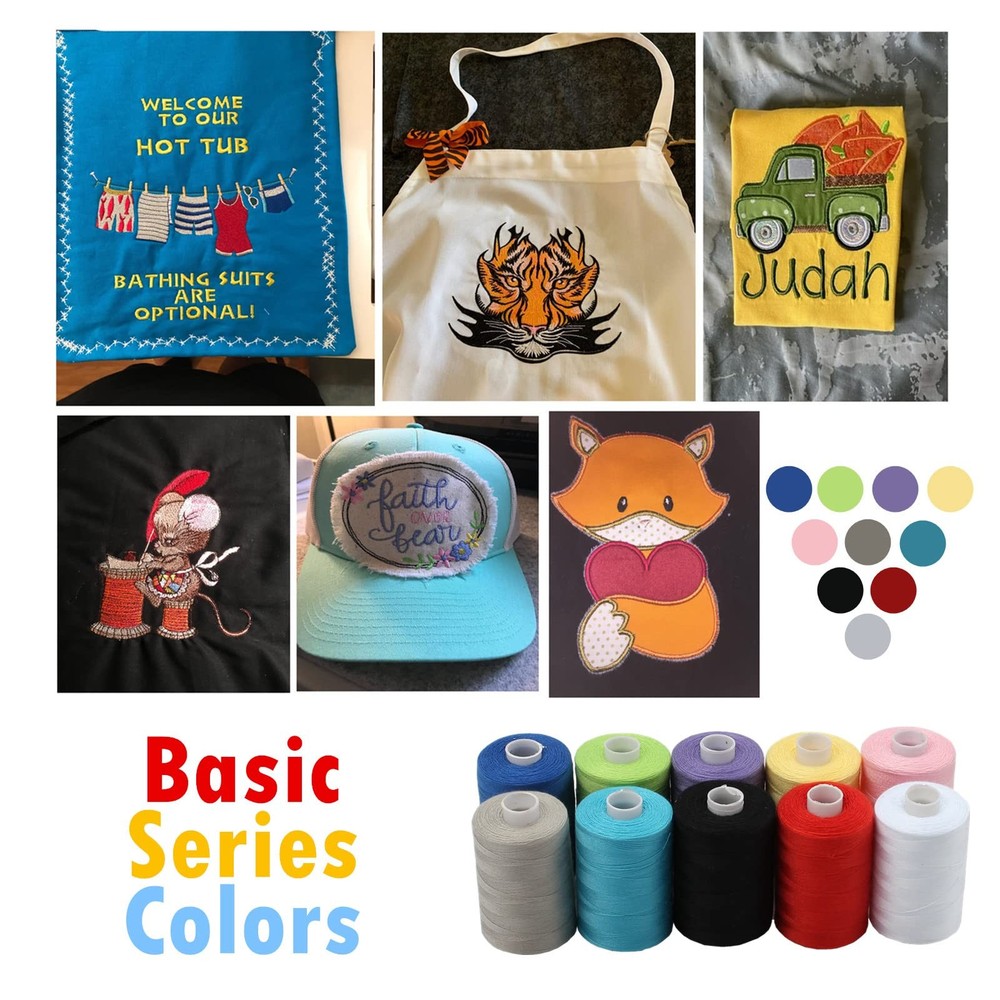 10-Spool 1000 Yards Each All Purpose Sewing Thread Assorted Basic Colors