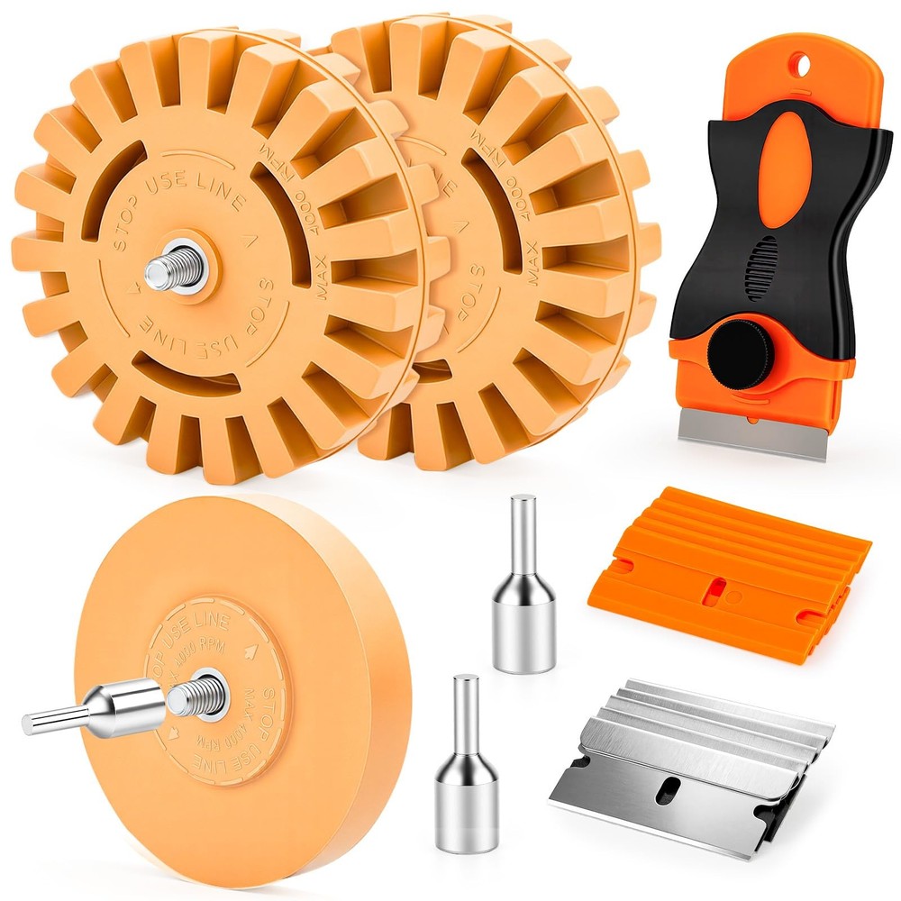 OrbitShell Eraser Wheel Decal Remover Tool Kit, 3 Upgraded Rubber Wheels...