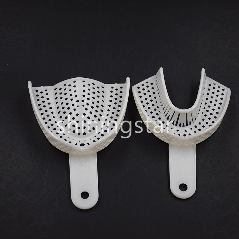 12 Pcs Upper & Lower Dental Disposable Plastic Impression Trays 3 Sizes White