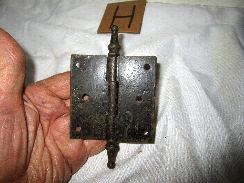 Antique 3" cast iron decorative steeple tip hinge