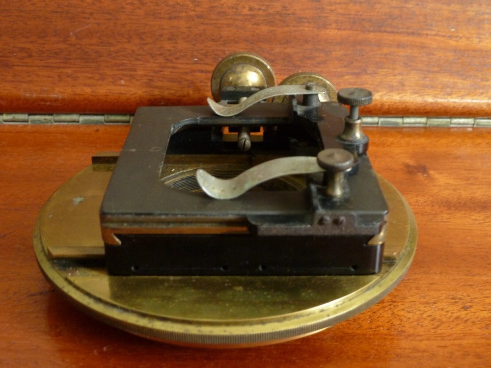 Antique Brass Rotating Mechanical Stage for Watson Van Heurck Microscope c1910