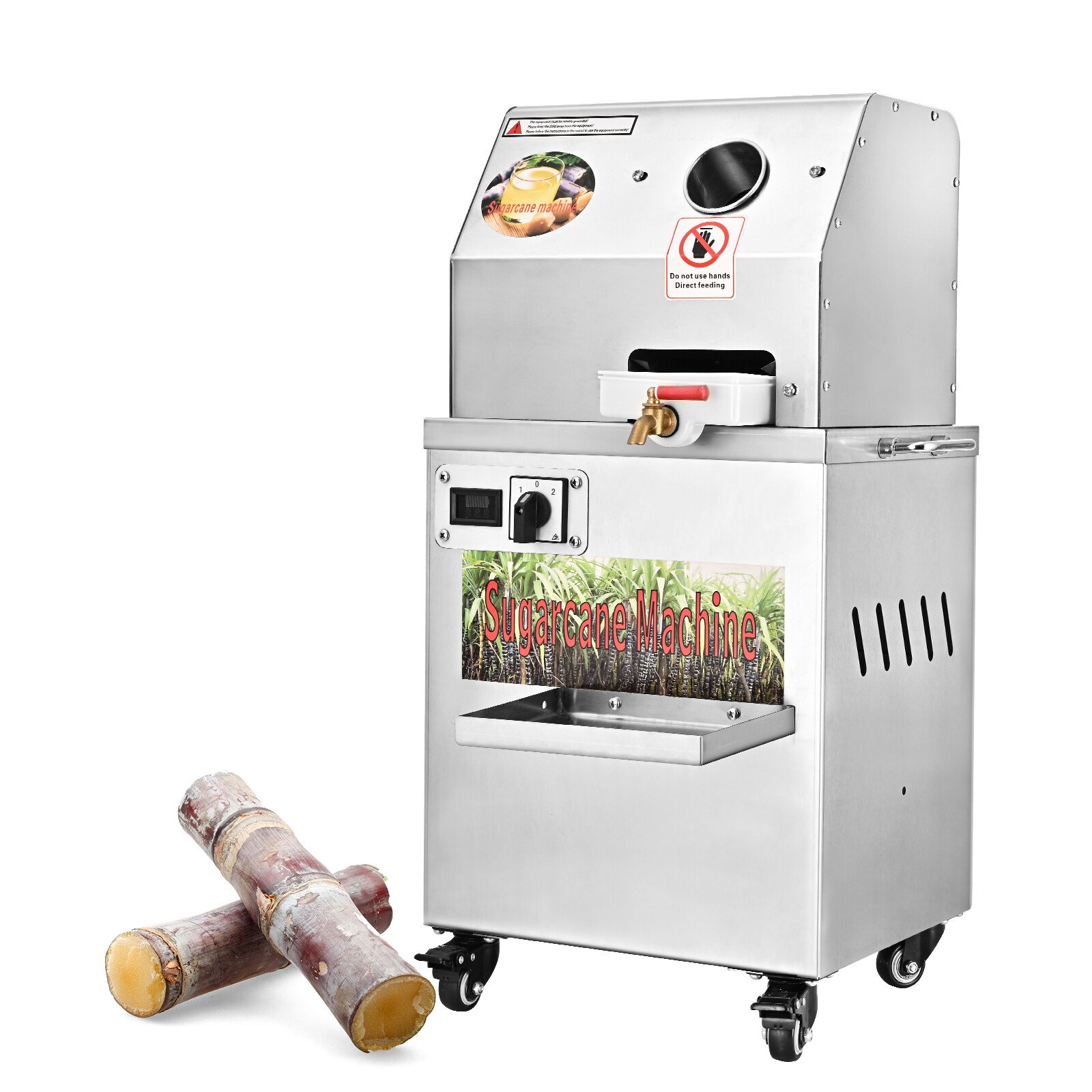 Electric Ginger Sugar Cane Juicer Press Machine 110V Stainless Steel Extractor