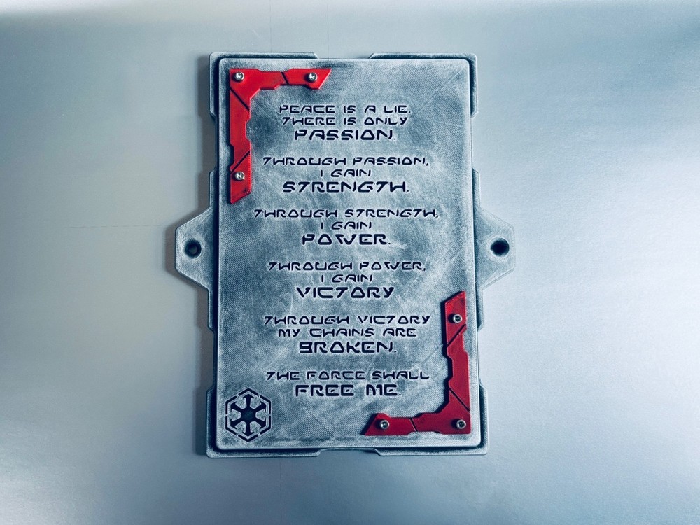Sith Code Wall Plaque - Wall Mount Panel - Galaxy's Edge