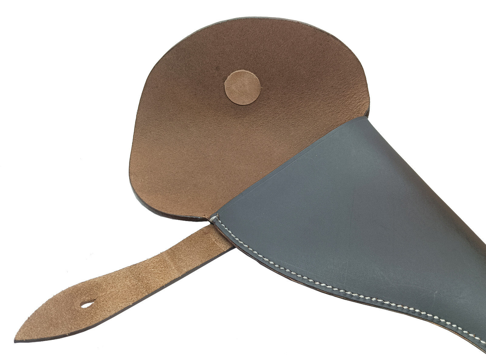 British WW I&II .455 Webley Revolver Leather Holster Dark Brown Color Right Hand