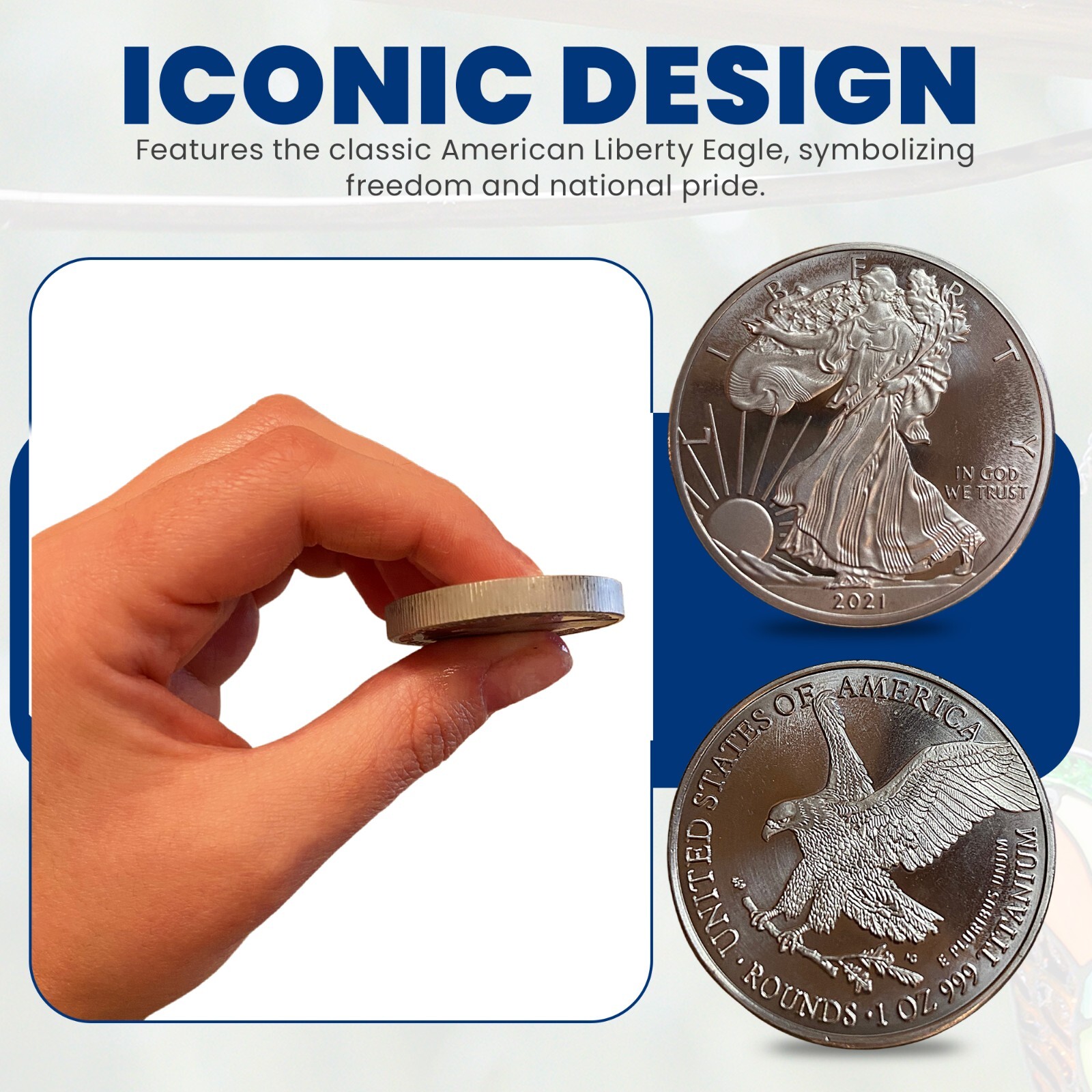 2023 American Eagle Liberty Walking Coin TROY OUNCE OZ .999 Pure TITANIUM Round