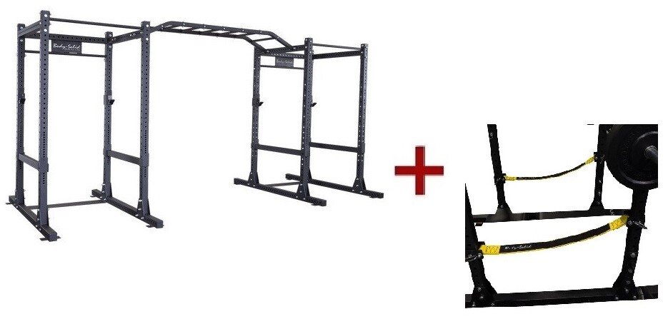 Body-Solid SPR1000SSDB Double Power Rack Package w/Power Rack Strap Safeties (Ne