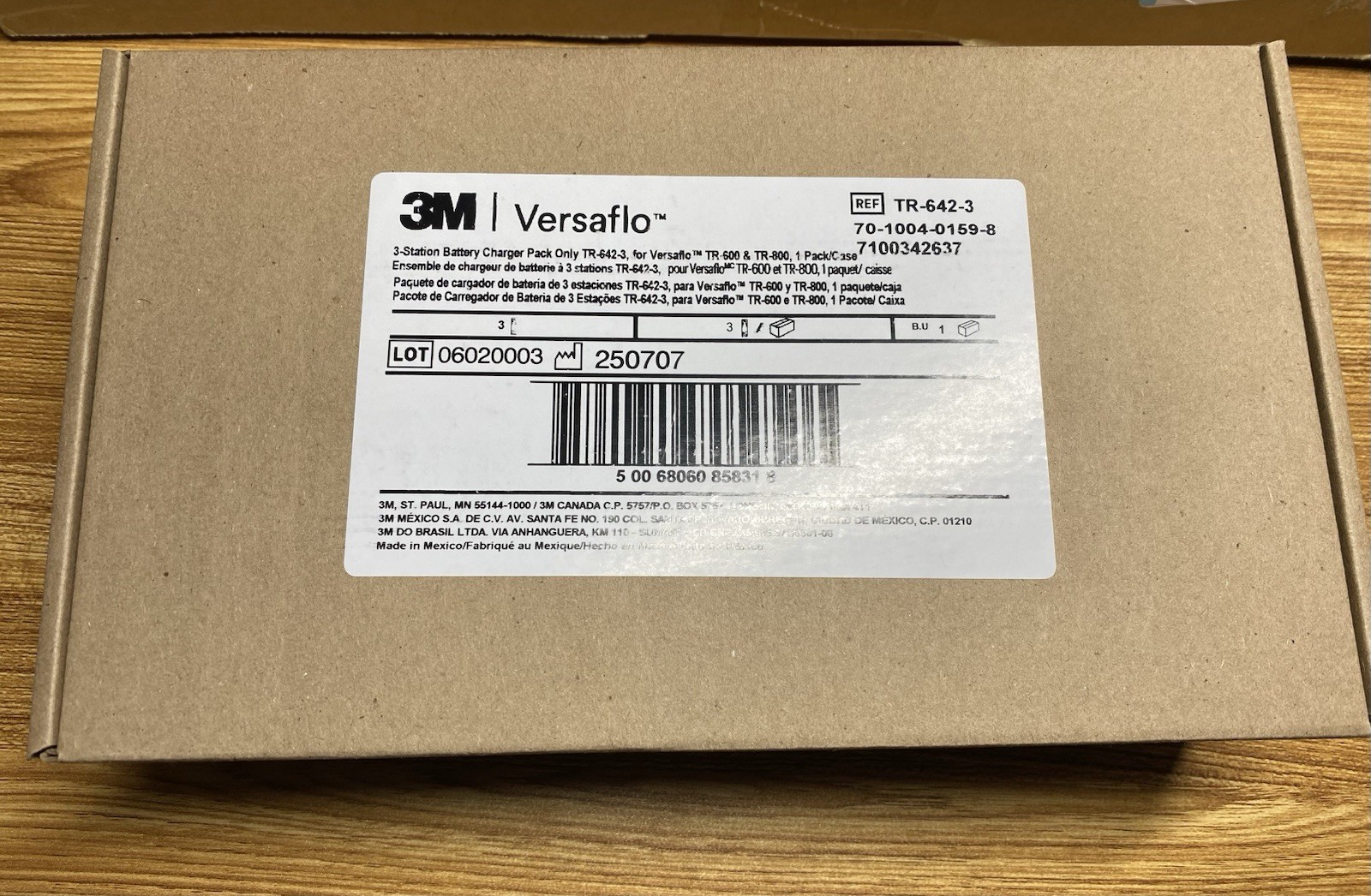 3M Versaflo 3-Station Battery Charger Pack Only TR-642-3 for Versaflo TR-600/800