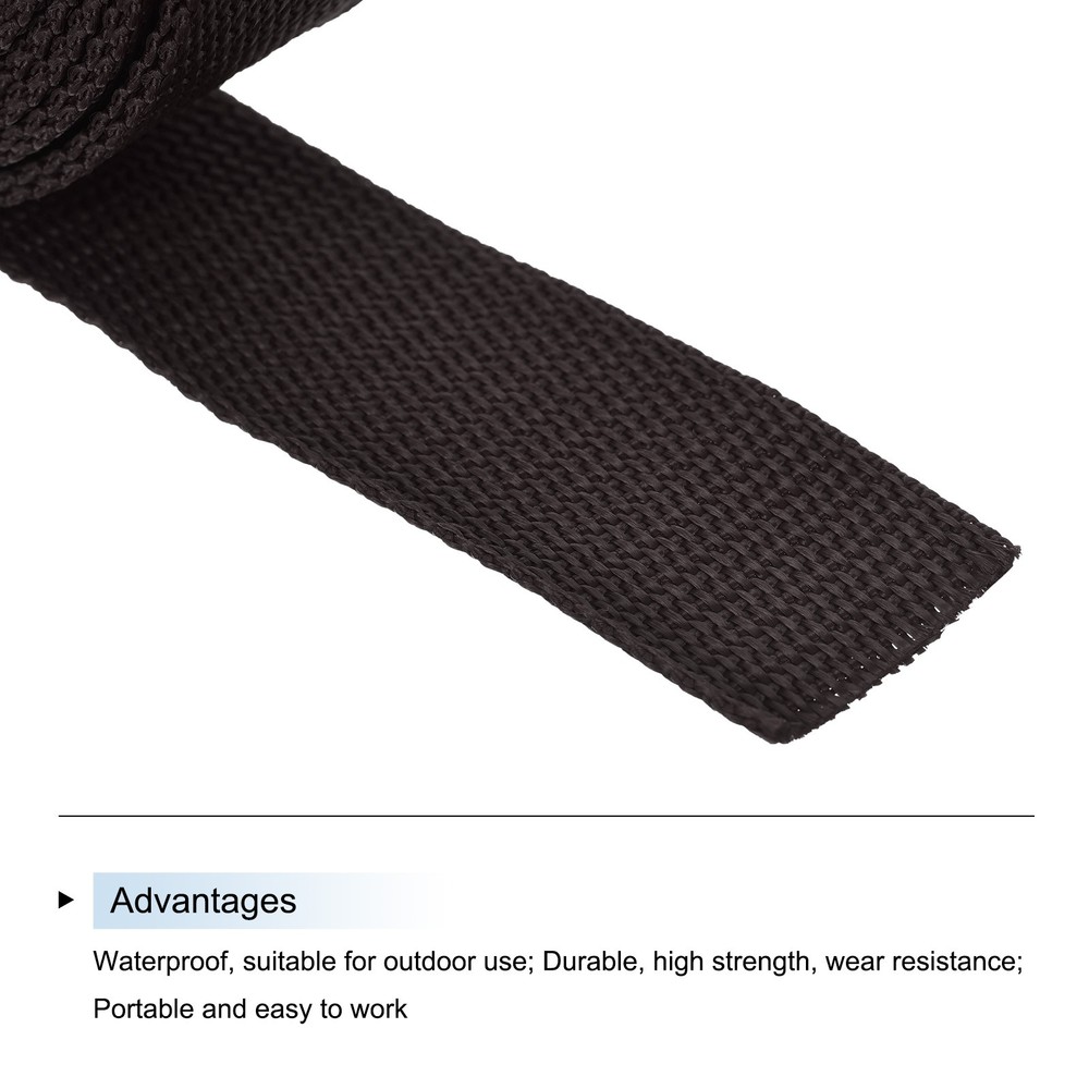 Lightweight Polypropylene Webbing Strap 3.8cm 10 Yard Coffee